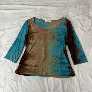 fairy boho floral y2k top 3/4 sleeve